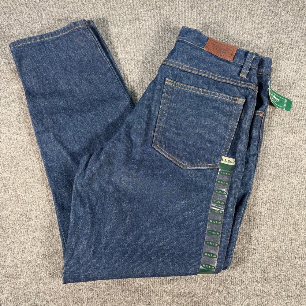 LL Bean Classic Fit Jeans Mens 32x30 Dark Wash Blue Denim Straight Leg #4230